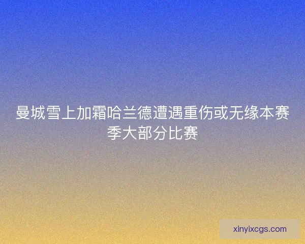 曼城雪上加霜哈兰德遭遇重伤或无缘本赛季大部分比赛